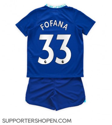 Chelsea Wesley Fofana #33 Hemmatröja Barn 2022-23 Kortärmad (+ korta byxor)